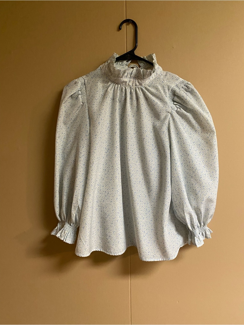 Levi's Light Blue Floral Ruffle-Neck Top